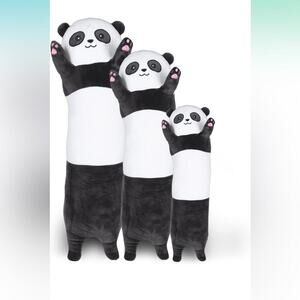 Panda Plush Body Throw Pillow, 43.3" Long Panda Stuffed Animal, Kawaii Soft